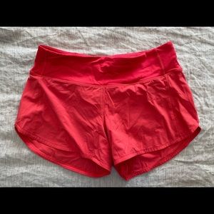 Pink Lululemon Speed Up Running Shorts